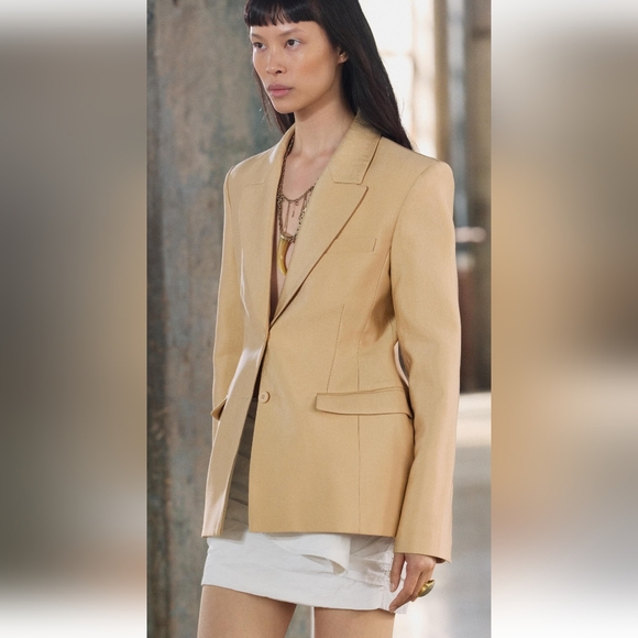 ZARA ZW COLLECTION GOLDEN BLAZER 🤩BLOGGERS FAVE🤩 - Picture 1 of 10